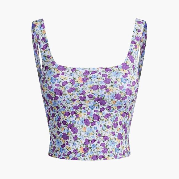 Commense Floral Cropped Tank Top | Size S | EUC 🌸 - Picture 1 of 1